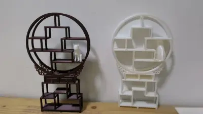 1/12博古架 圆形中式古风柜架 耄耋古战场 耄爬架 - 免费 3D 打印模型 - MakerWorld