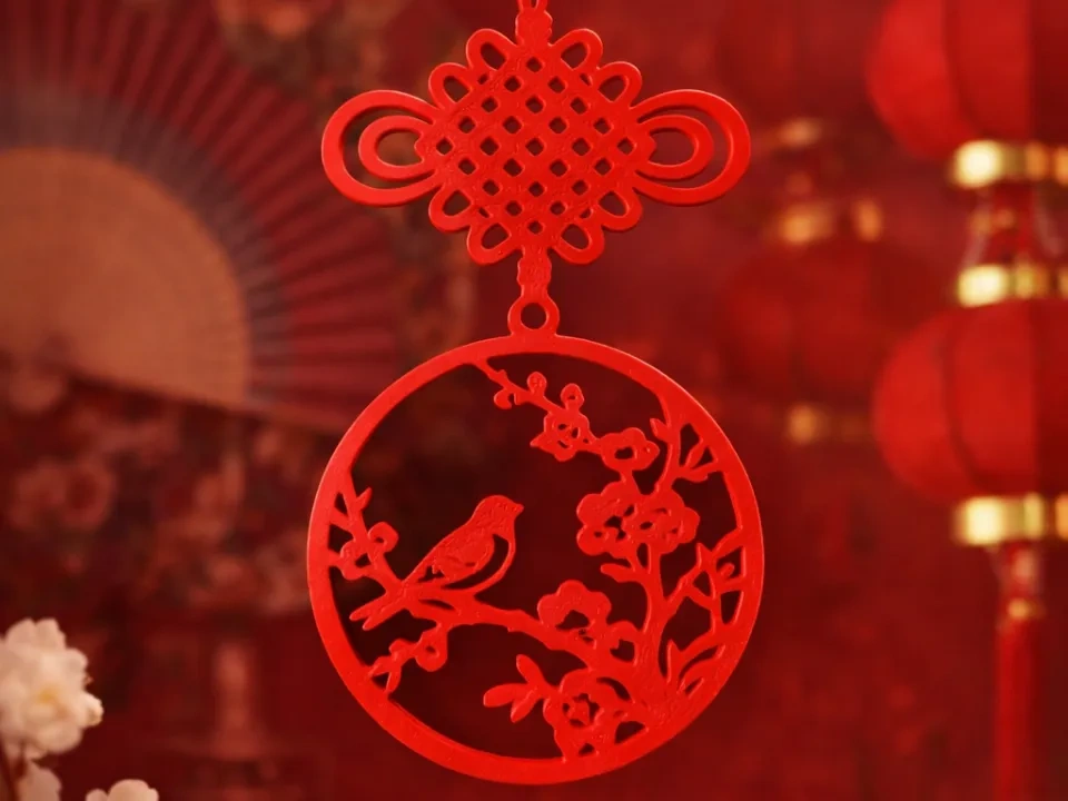 福结花鸟·吉祥挂饰 中国结 - 免费 3D 打印模型 - MakerWorld