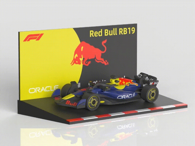 【Red Bull】红牛 F1 RB19 1/64比例 轮胎可动 展示架
