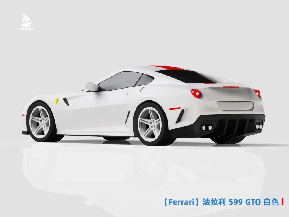 【Ferrari】法拉利599 GTO公路超跑 白色 43比例分件版 组装/轮胎可动 - 免费 3D 打印模型 - MakerWorld