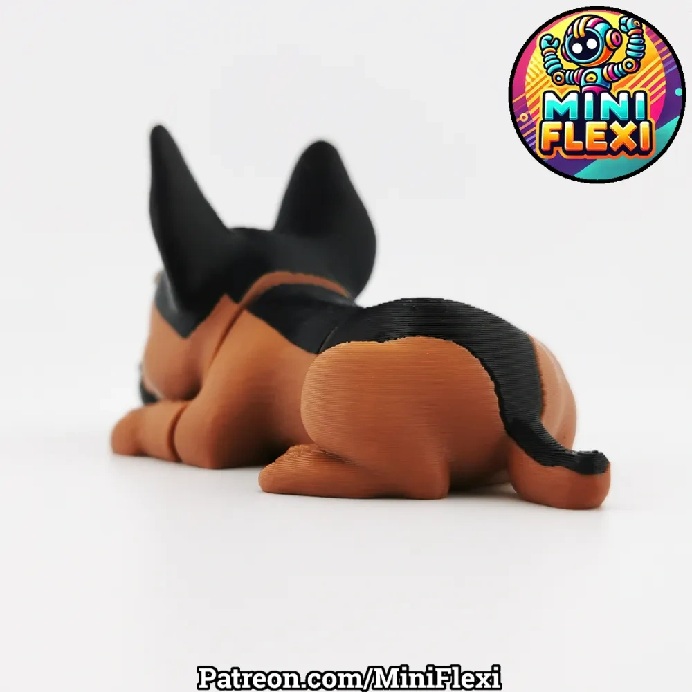 迷你可动德国牧羊犬 - 无需支撑 来自 Mini FlexiMakerWorld:免费下载 3D 模型