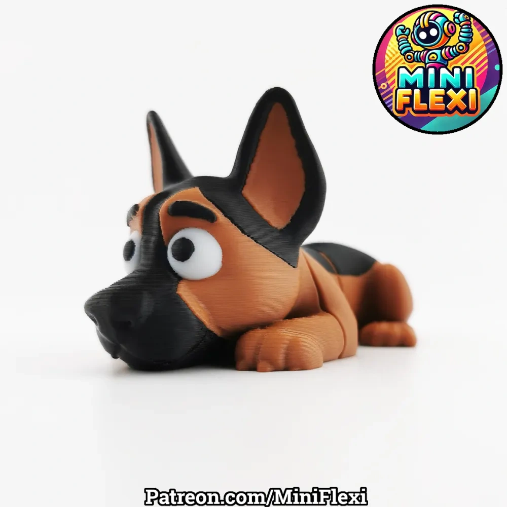迷你可动德国牧羊犬 - 无需支撑 来自 Mini FlexiMakerWorld:免费下载 3D 模型