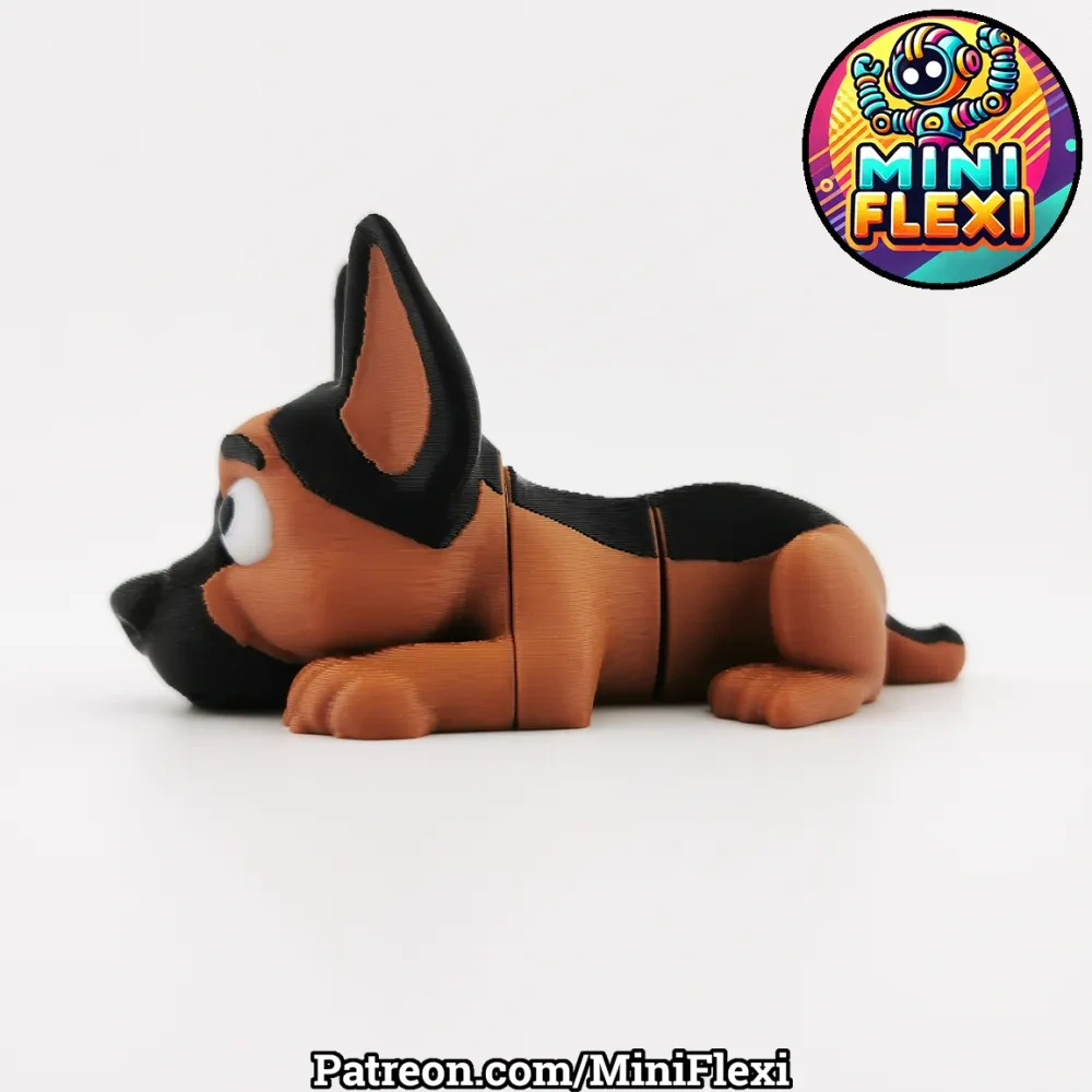 迷你可动德国牧羊犬 - 无需支撑 来自 Mini FlexiMakerWorld:免费下载 3D 模型