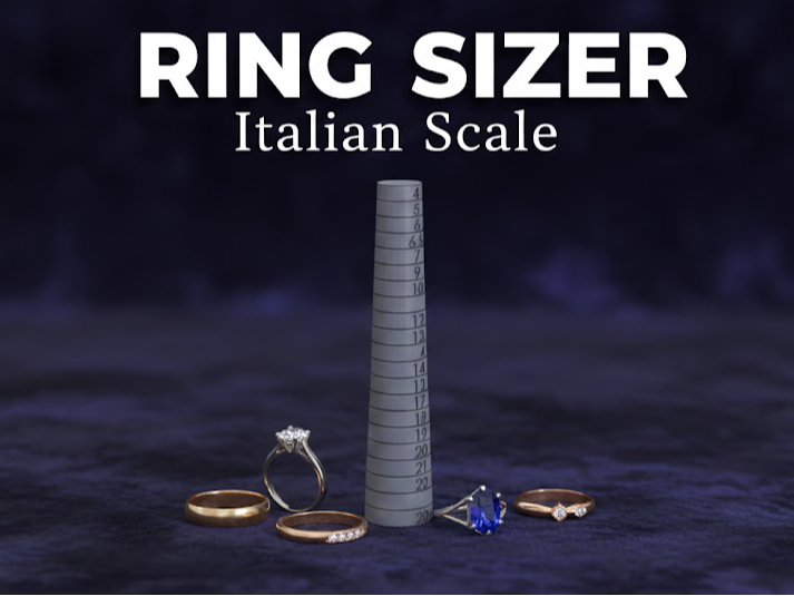 Model Rings Scale Ring sizer (Italian scale) 来自 dieggs MakerWorld:免费下载 3D 模型