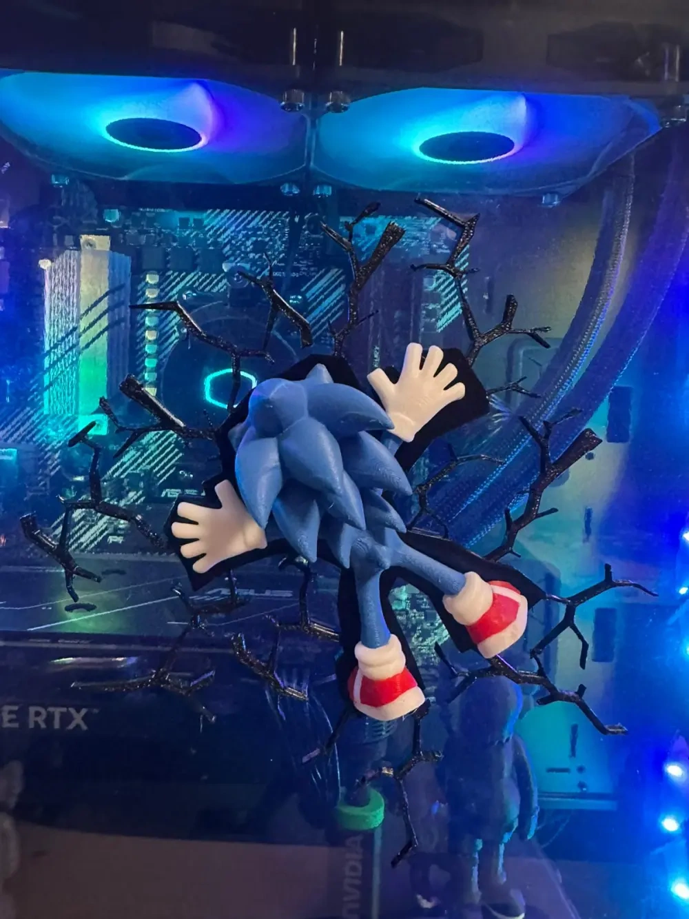谁撞了索尼克？？？假撞击墙贴 无需AMS - 免费 3D 打印模型 - MakerWorld