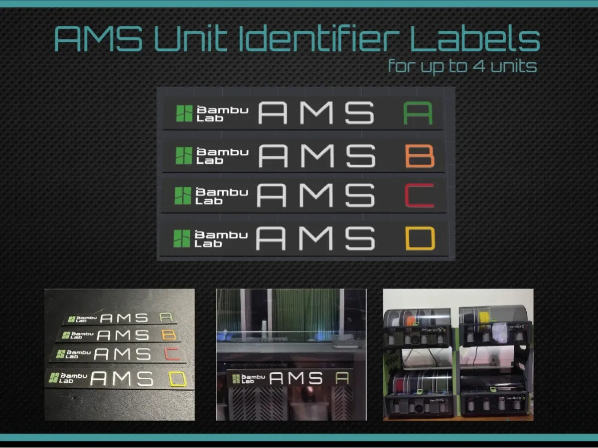 Simple AMS ID labels for multi AMS units - 免费 3D 打印模型 - MakerWorld