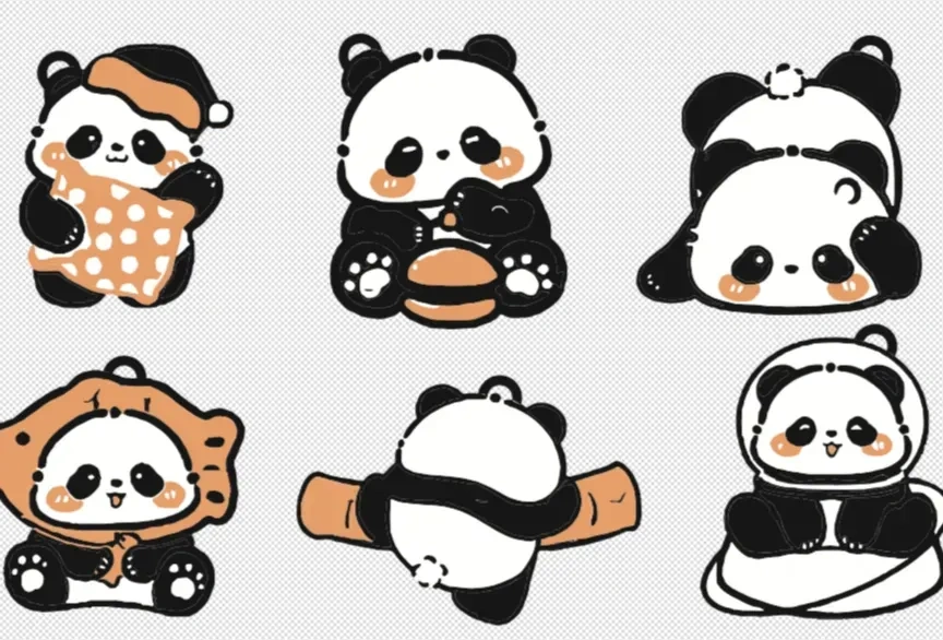 熊猫钥匙挂扣Panda keychain 来自 看天天的笨熊 - MakerWorld
