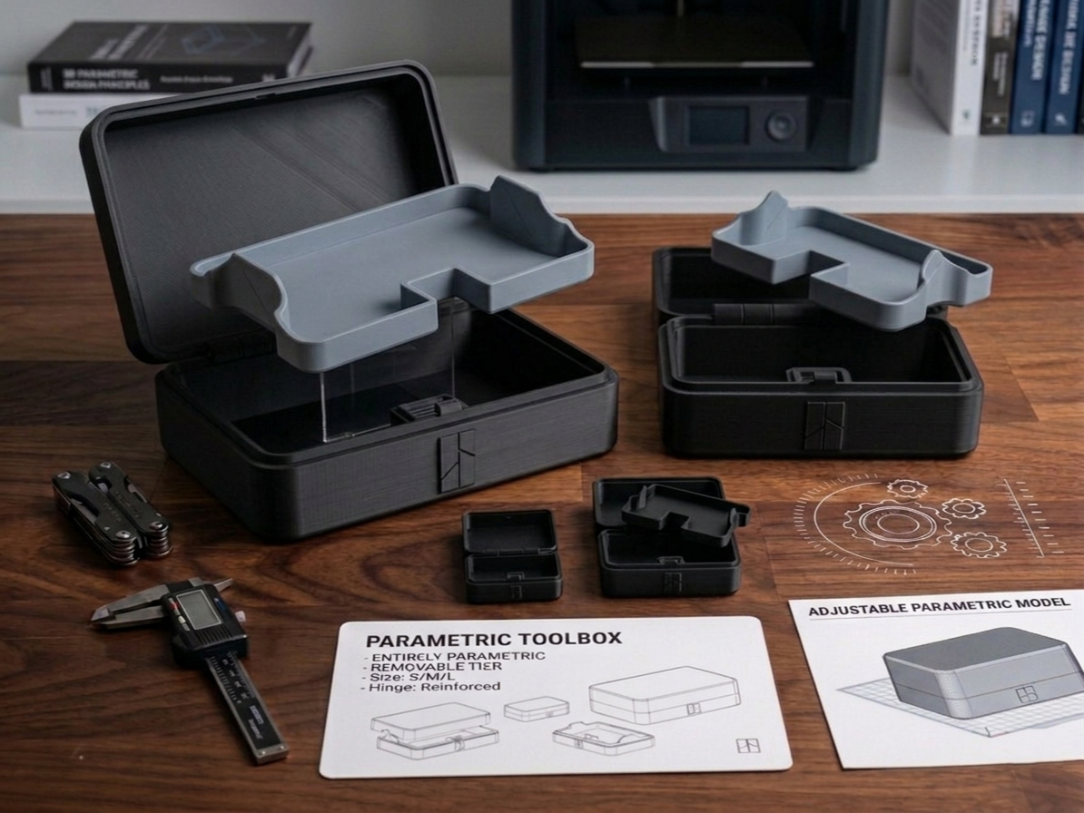 带分层的可定制盒子 (参数化盒子) - 免费 3D 打印模型 - MakerWorld