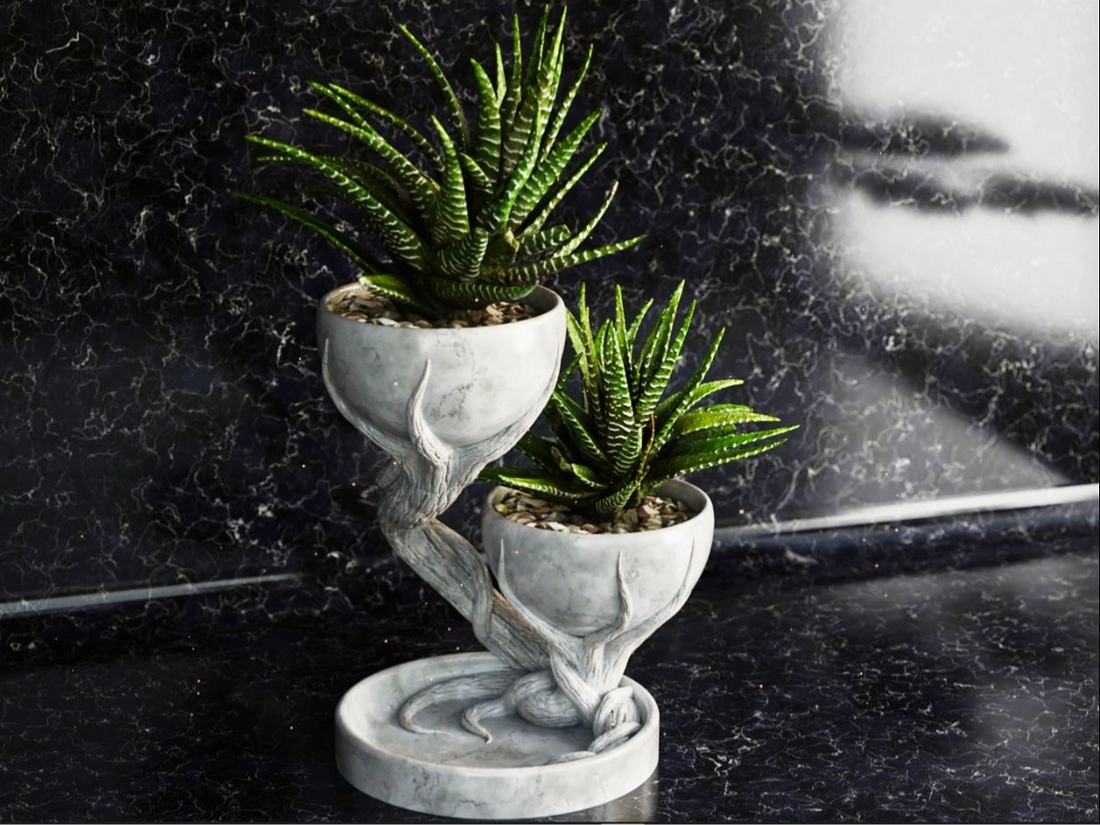 Tree Pot For Design Double tree pot 来自 uni3Dworld - MakerWorld