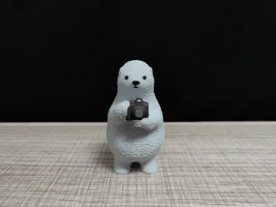 北极熊系列-摄影三兄弟-举相机熊（kumaty_holding_camera）