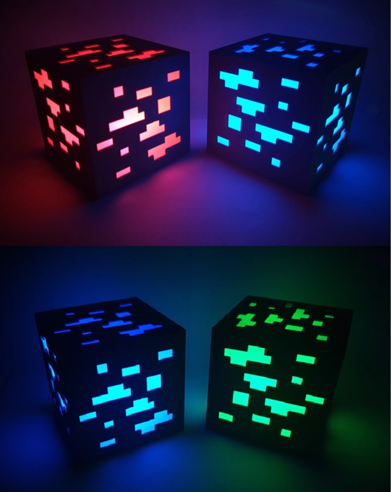 Minecraft 矿石 - 小型茶灯LED灯(白色) - 免费 3D 打印模型 - MakerWorld