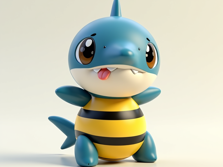 送给朋友的：鲨~Bee！卡通小精灵 来自 日利丶仙人 MakerWorld：免费下载 3D 模型