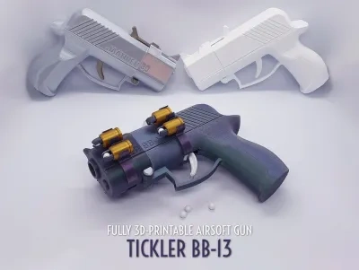 Tickler BB-13 — 可完全3D打印的气动玩具枪