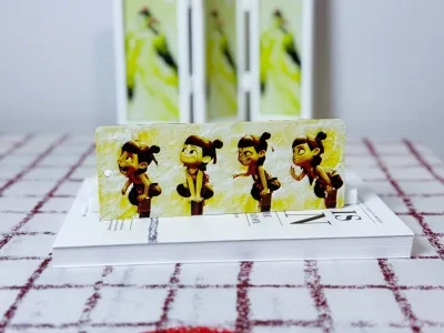 哪吒主题浮雕书签-哪吒拜师4联萌拍~~