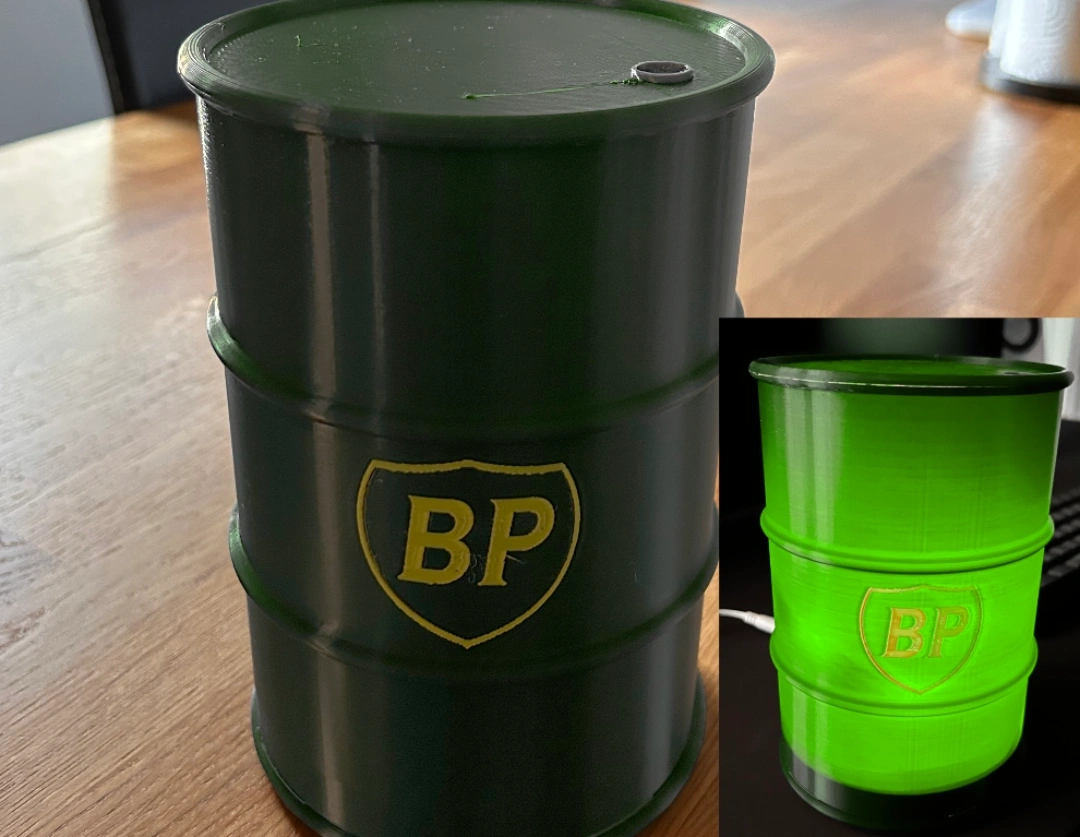 BP Oil Drum/Barrel Lightbox 来自 CloseEnoughMachineShop - MakerWorld