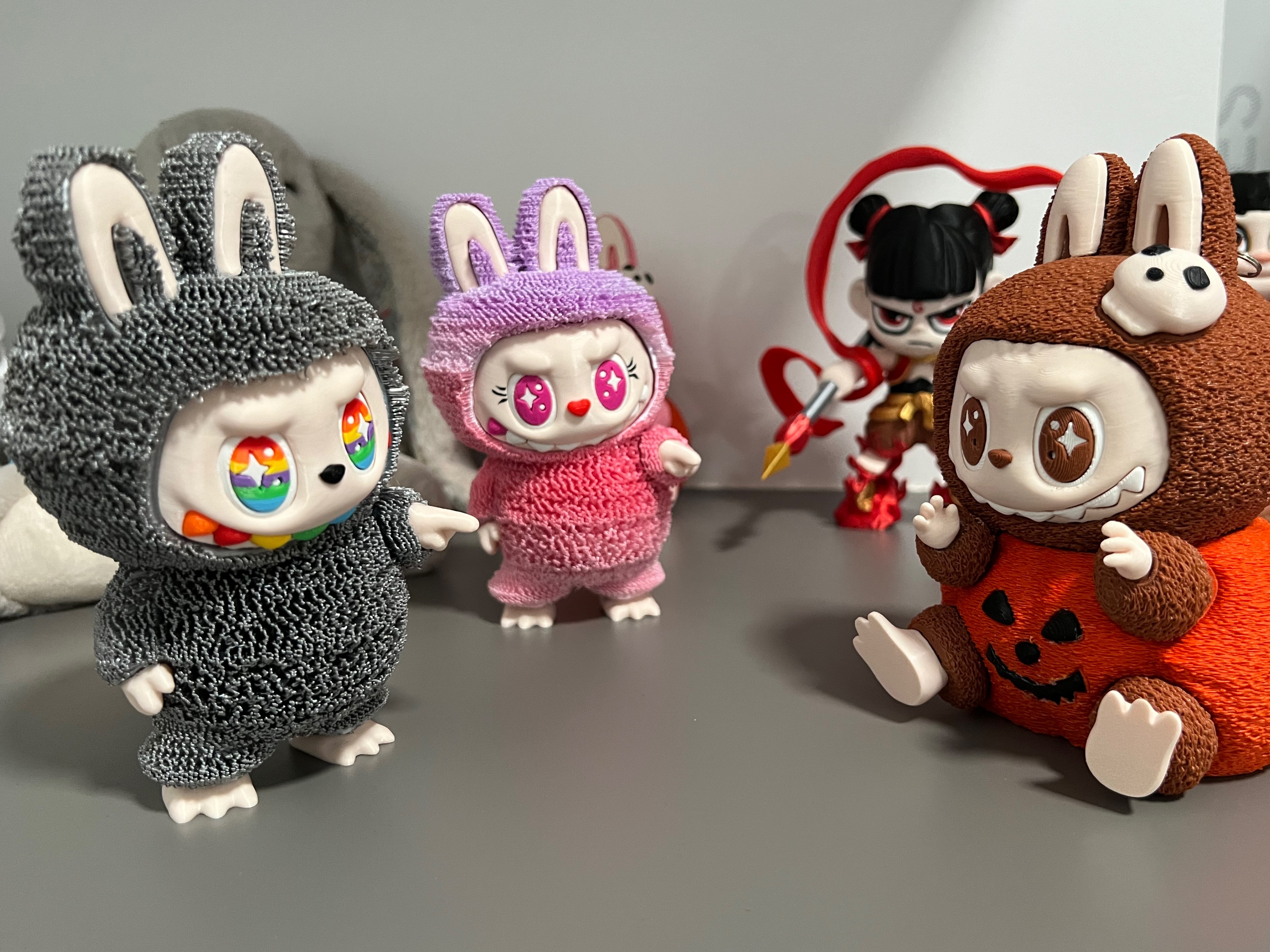 拉布布-本我labubu彩虹牙、眼睛（长毛毛版）极致毛发（赠超多