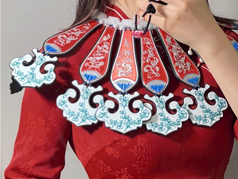赛博云肩装饰(可搭配汉服)/环形一体铰链设计