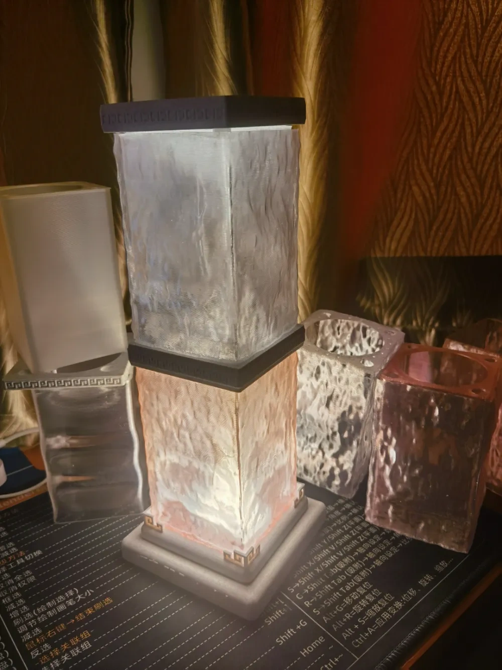 琉璃夜灯Crystal lamps 中国风现代方灯系列 来自 顽意 3D design Lab【★】 - MakerWorld