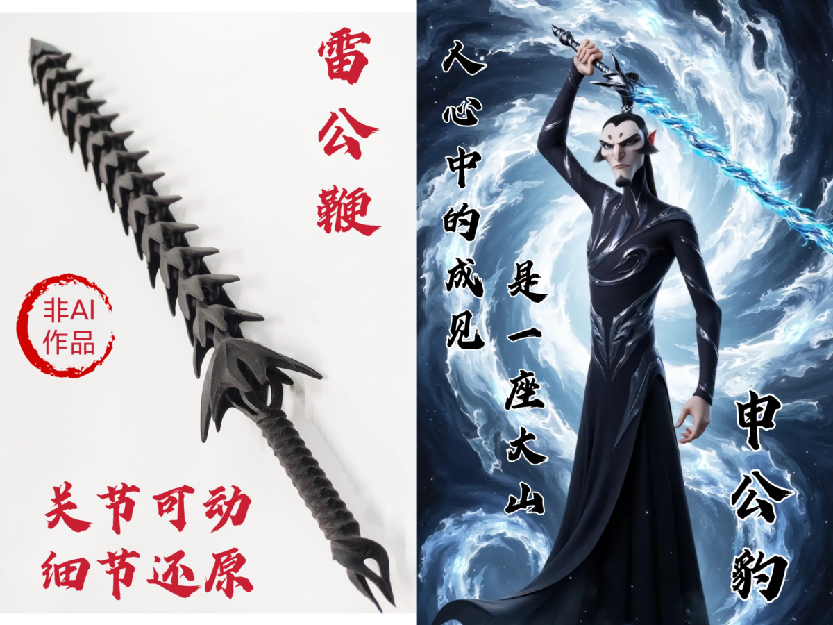 哪吒-雷公鞭(申公豹武器)还原细节 - 免费 3D 打印模型 - MakerWorld