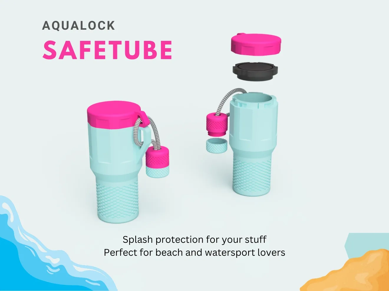 Aqualock Safetube - 沙滩和水上运动的密封容器 来自 michelem - MakerWorld