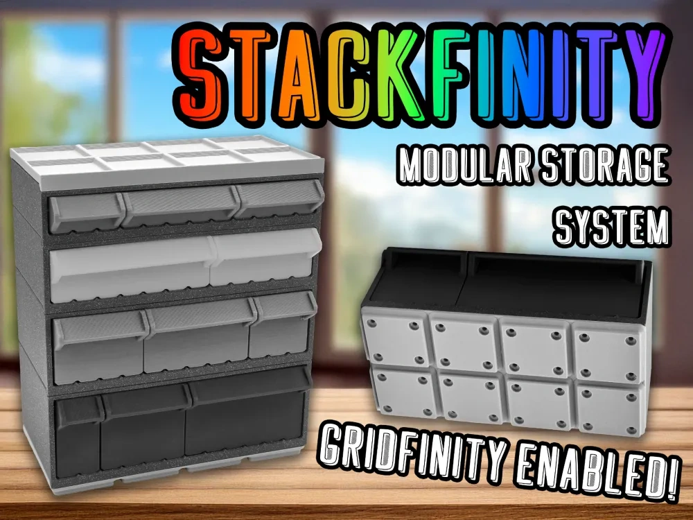Stackfinity——一套Gridfinity模块化收纳系统 来自 ZombieHedgehog MakerWorld：免费下载 3D 模型