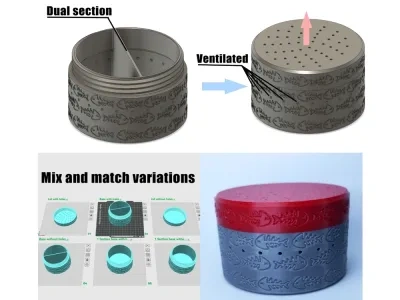 钓鱼饵料蠕虫容器 - 分区通风