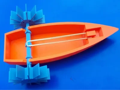 Rubber band powered boat