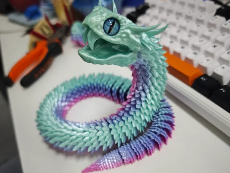 獠牙玄蛇-一体打印可动版、头可以旋转嘴巴可以张开