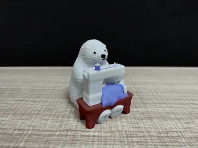 北极熊系列-缝纫机熊