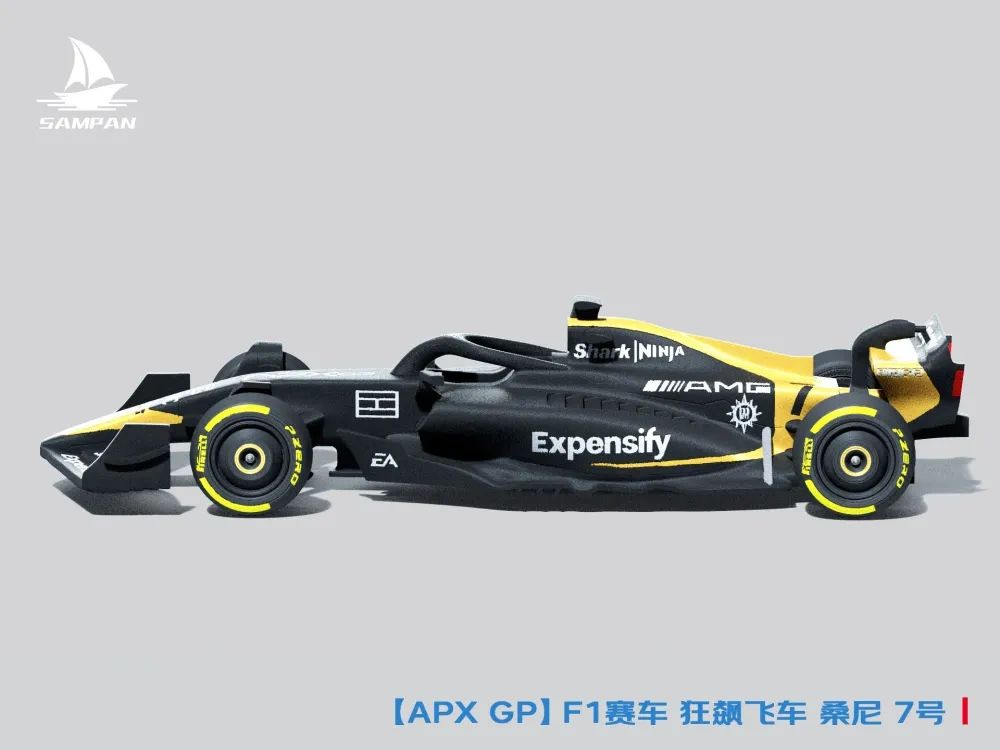 【APX GP】电影《F1:狂飙飞车》布拉德・皮特座驾 APXGP赛车 桑尼7号 组装/轮胎可动 - 免费 3D 打印模型 - MakerWorld
