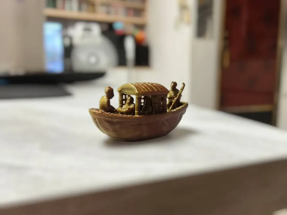 小船測試,carved olive pit boat Benchmark 核雕小舟 - 免费 3D 打印模型 - MakerWorld