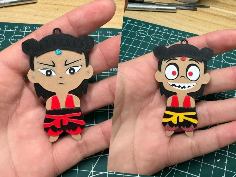 灵珠哪吒与魔丸哪吒双面挂件