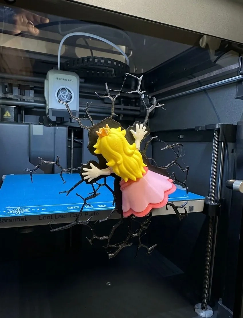 谁撞了桃花公主 -假撞击墙贴-无需AMS - 免费 3D 打印模型 - MakerWorld