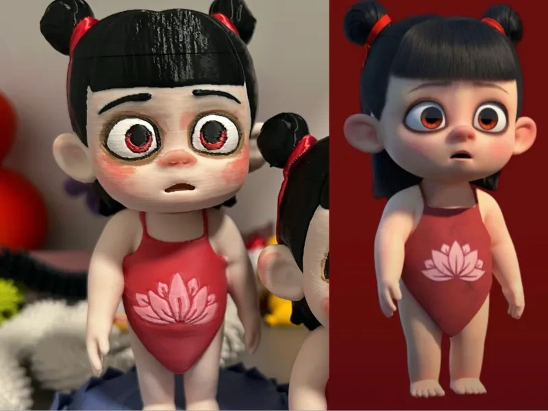哪吒-小时候的哪吒穿着肚兜-可爱脸-可拆头部和身体版-哪吒2魔童闹海