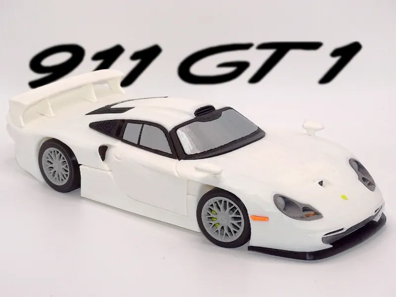保时捷911 GT1公路版+方向盘比例模型 1:19