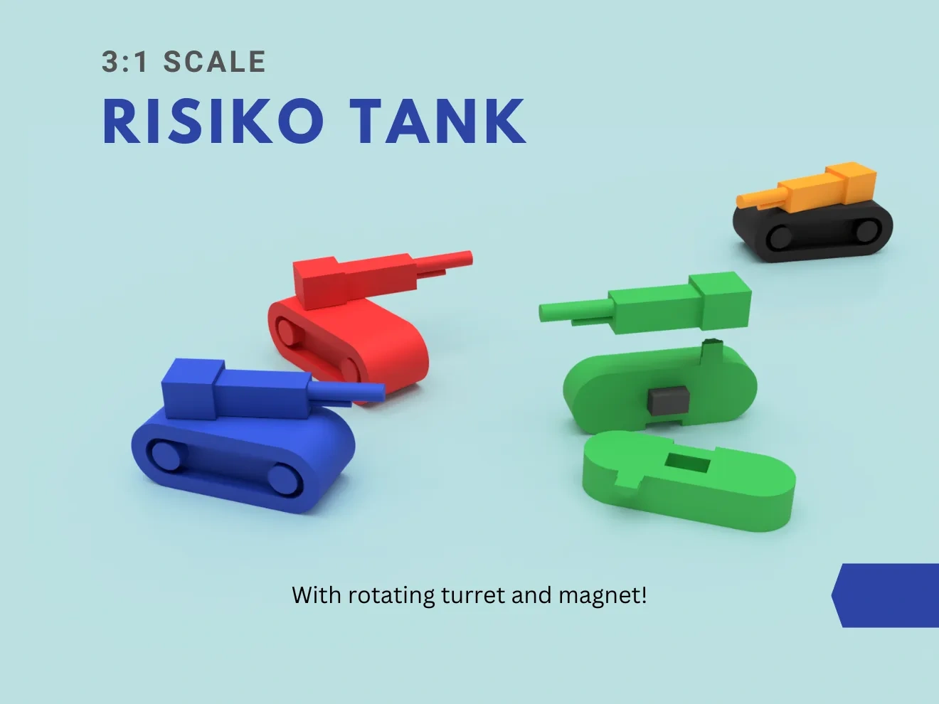 Risiko / Risk tank scale 3:1 with rotating turret 来自 Michele - MakerWorld
