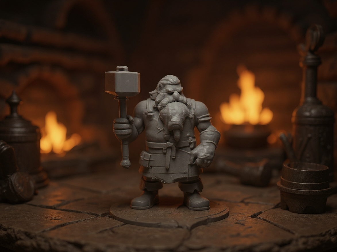 矮人铁匠 - DND 微缩模型 - 免费 3D 打印模型 - MakerWorld