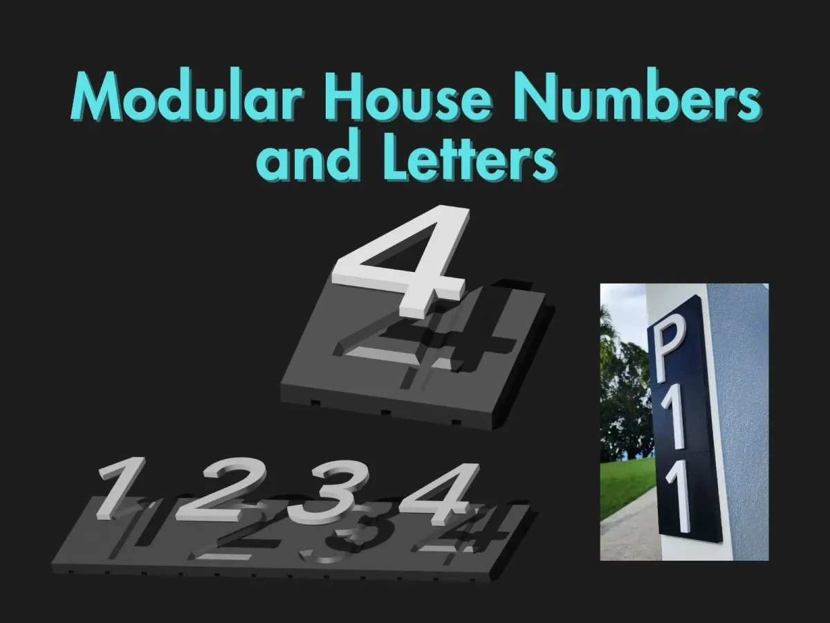 No. 4 - Modular House Numbers & Letters Collection - 免费 3D 打印模型 ...
