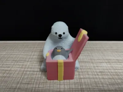 北极熊系列-打开礼物盒熊（KUMATY_Penguin_Box）