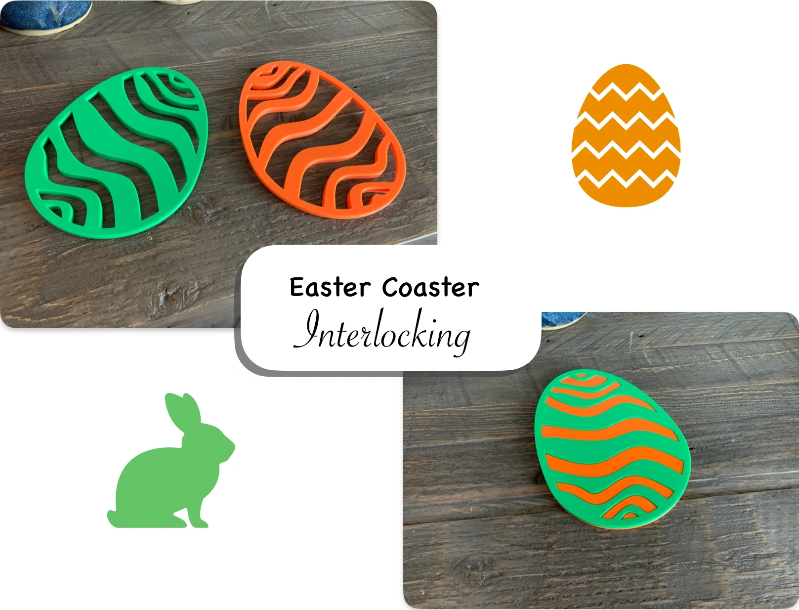 Interlocking Stacking Coaster Easter Coaster Interlocking 来自 SR Prints MakerWorld:免费下载 3D 模型