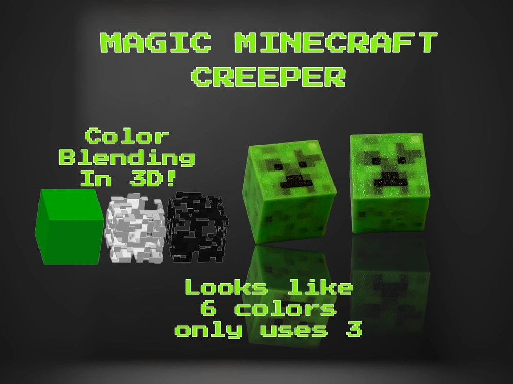 魔力Minecraft爬行者 - 3D颜色混合 来自 Lilac Rage - MakerWorld