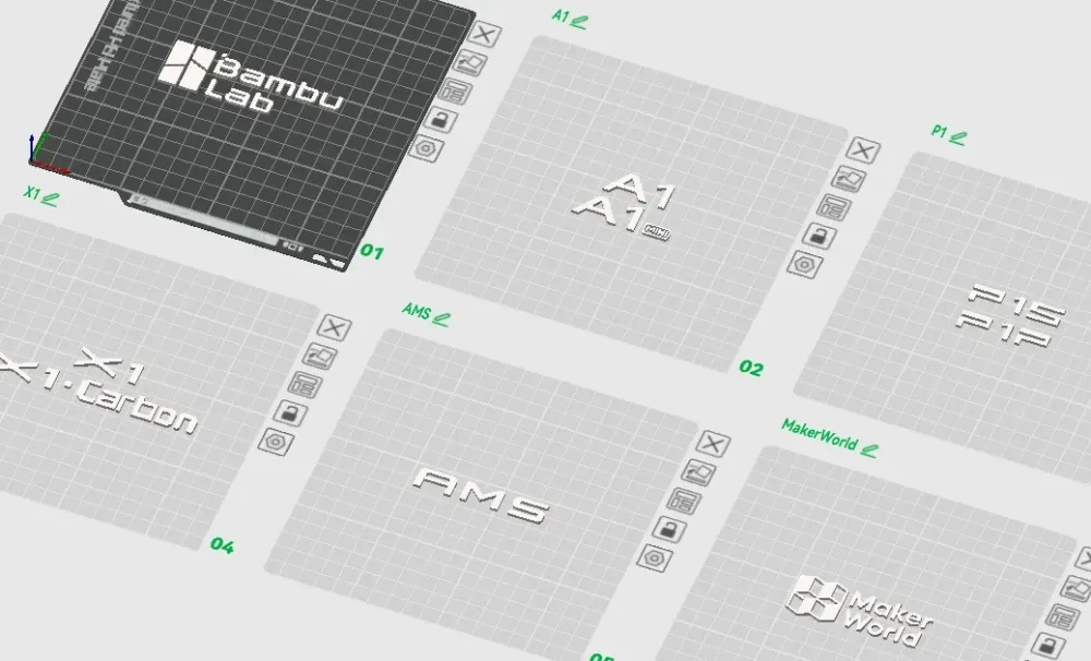 拓竹徽标全家桶 Bambu Lab Logos (A1, X1, P1, AMS, MakerWorld) 来自 qiji1225 ...