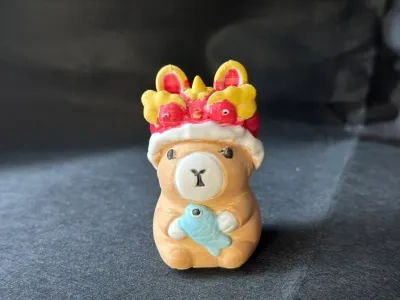 卡皮巴拉国朝醒狮招财摆件潮玩