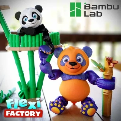 Flexi Factory和Bambu Lab合作：熊猫和支架