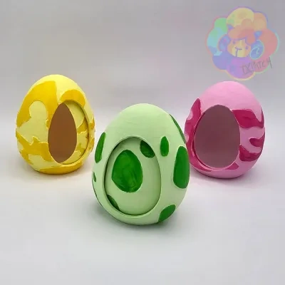 宝可梦GO风格的小型蛋形礼盒（一体打印）