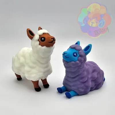 可爱的小型羊驼-可活动的动物（一体打印）