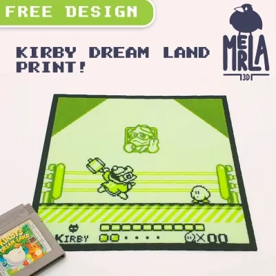 Kirby Dream Land画作附带框架- 三色彩色打印