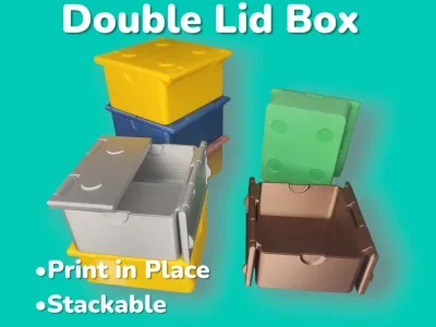 可堆叠的双盖子盒子 - 一体打印