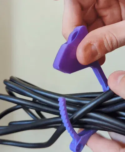 可调节的电缆和绳索夹/组织器 - 无需支撑，简单组装：仅有2个部件！