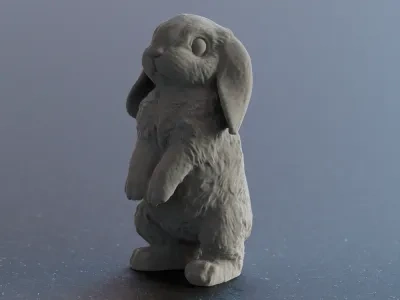 可爱的复活节兔子兔子悬挂耳朵雕塑 / Süßer Osterhase mit hängenden Ohren